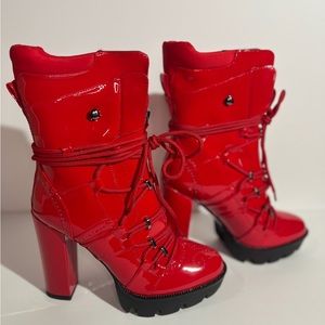 BRAND NEW! Azalea Wang Johnson Red patent Leather Size 10